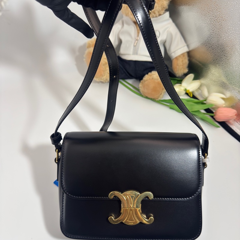 Celine凱旋門黑金box斜挎包teen ,附件:塵袋-0