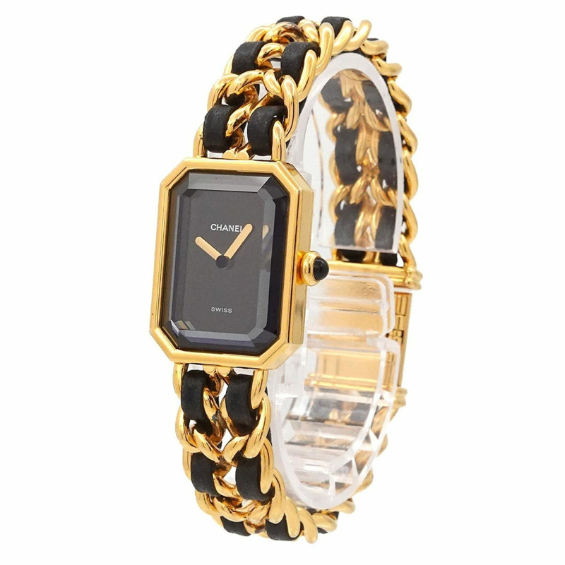 香奈兒 Premiere 女士腕錶，L 碼，H0001，黑金配色，石英機芯-1