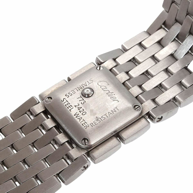 卡地亞 Panthere Ruban W61003T9 女士粉紅貝殼石英腕錶-4