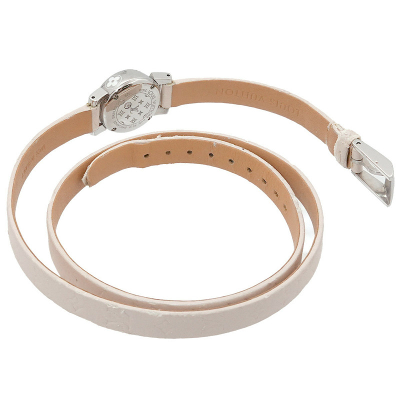 路易威登 Tambour Bijou 三重線圈 Q151C 女士白色貝殼石英腕錶-4