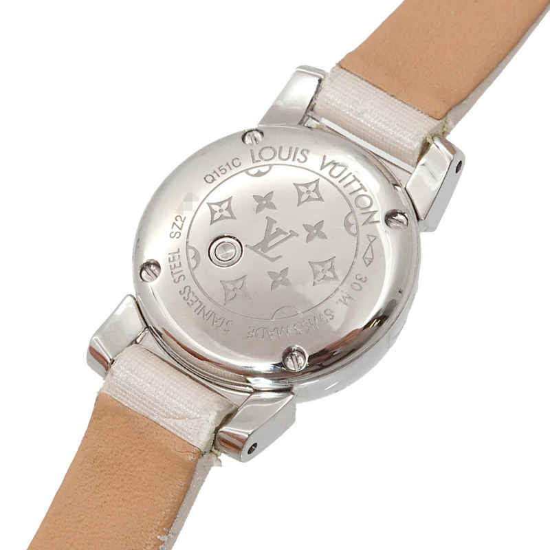 路易威登 Tambour Bijou 三重線圈 Q151C 女士白色貝殼石英腕錶-5