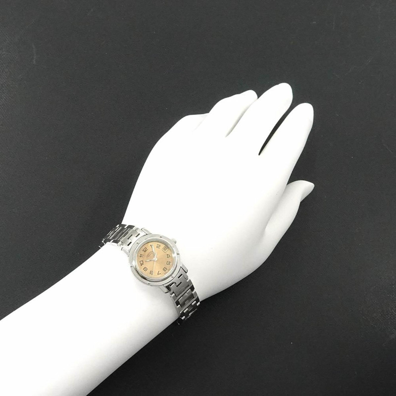 愛馬仕 Clipper CL4 210 女士腕錶,附日期顯示,粉紅石英機芯-2