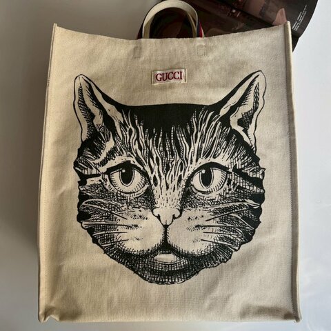 😍超級可愛 GUCCI 貓咪大型手提袋