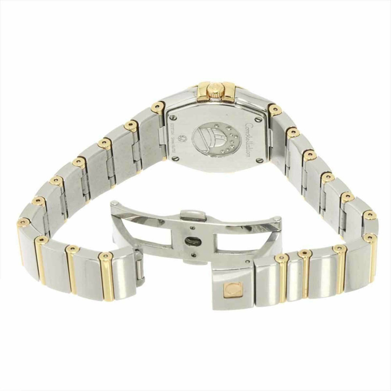 歐米茄星座系列雙色123 20 24 60 55 003女錶,鑲嵌12顆鑽石,白色錶殼,18K金錶殼,石英機芯-4