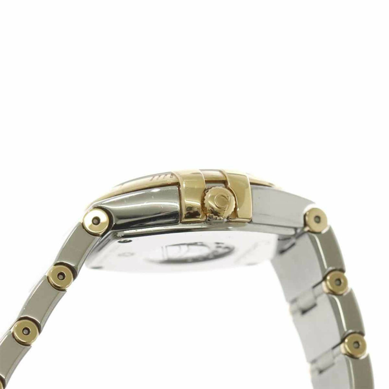 歐米茄星座系列雙色123 20 24 60 55 003女錶,鑲嵌12顆鑽石,白色錶殼,18K金錶殼,石英機芯-5