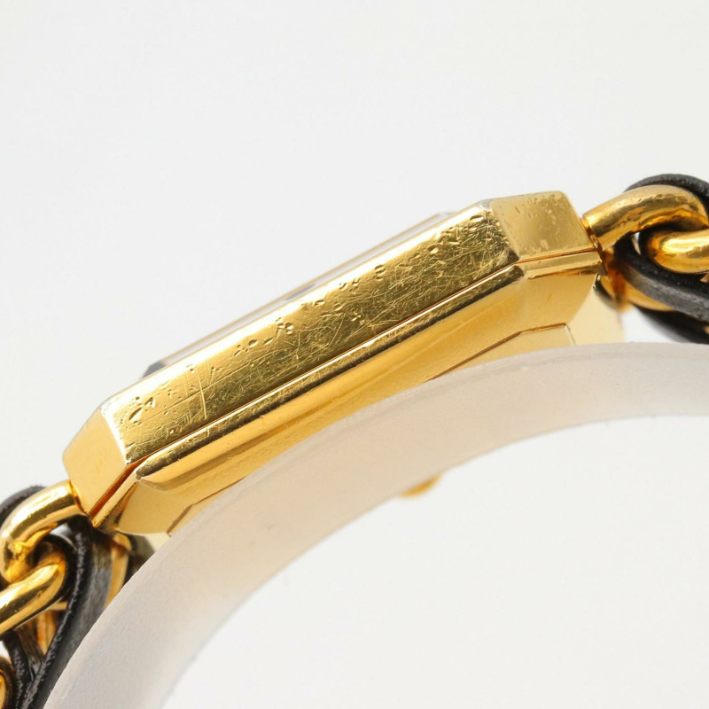 香奈兒 Premiere M 系列腕錶,鍍金,配皮錶帶,黑色,女士款,H0001-10