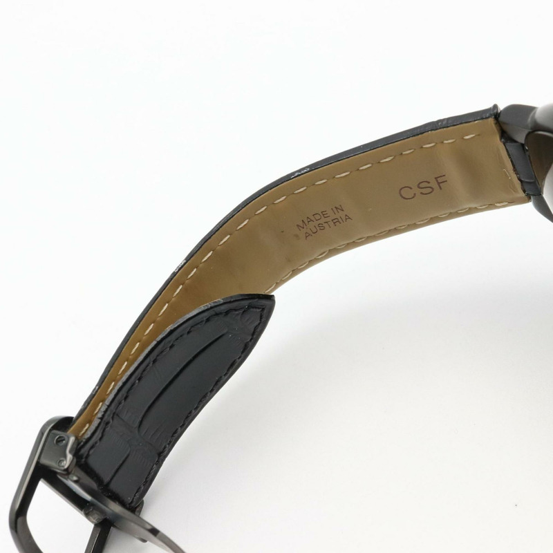 卡地亞 Ballon Bleu 系列 42 毫米男士腕錶,不鏽鋼(DLC 塗層)皮革錶帶,黑色,WSBB0015-13