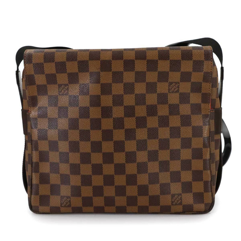 路易威登 Damier Naviglio 單肩手提包，Ebene 棕色，N45255，金色五金配件-1