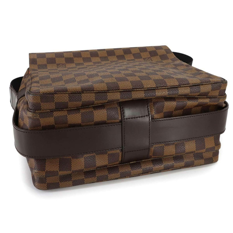 路易威登 Damier Naviglio 單肩手提包，Ebene 棕色，N45255，金色五金配件-3