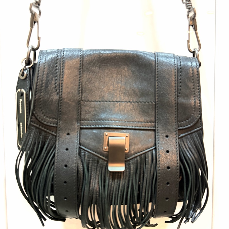 Proenza Schouler Mini PS1 Bag  黑色流蘇手提肩背斜背包 書包 迷你款-1
