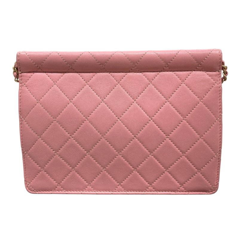 CHANEL 香奈兒 PEARL CHAIN FLAP BAG 珍珠鏈條口蓋包 山羊皮 櫻花粉 金釦-2