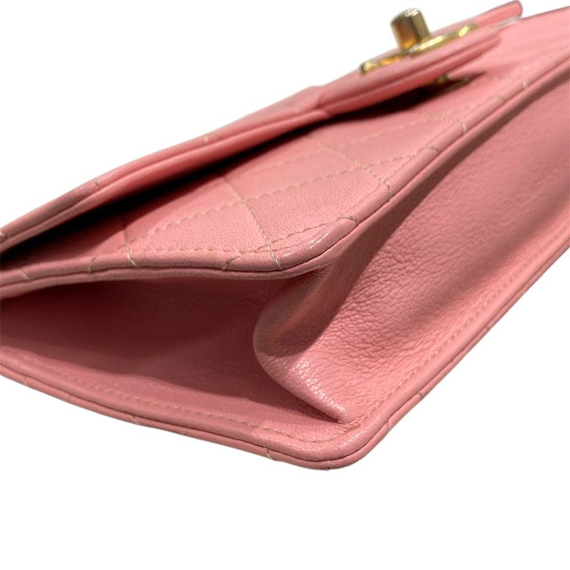 CHANEL 香奈兒 PEARL CHAIN FLAP BAG 珍珠鏈條口蓋包 山羊皮 櫻花粉 金釦-7