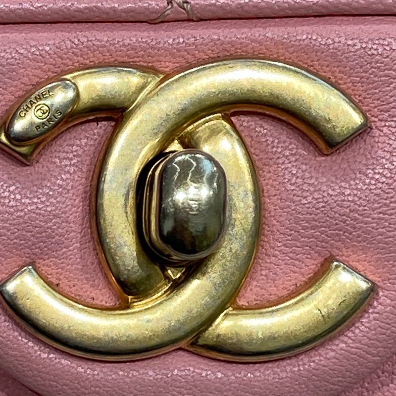CHANEL 香奈兒 PEARL CHAIN FLAP BAG 珍珠鏈條口蓋包 山羊皮 櫻花粉 金釦-13