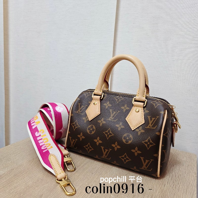 [新年優惠持續中🧧好物把握] LV原花金釦Speedy20手提斜背-0