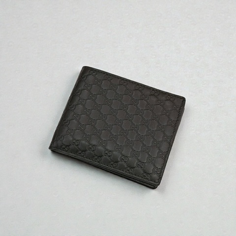 莉亞精品♡Gucci 黑壓紋對開短夾 二手美夾