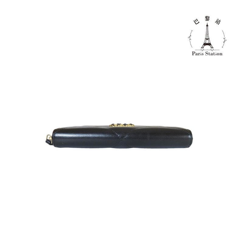 【巴黎站二手名牌專賣】*現貨*CHANEL 真品*19系列黑色菱格紋拉鍊中夾-2