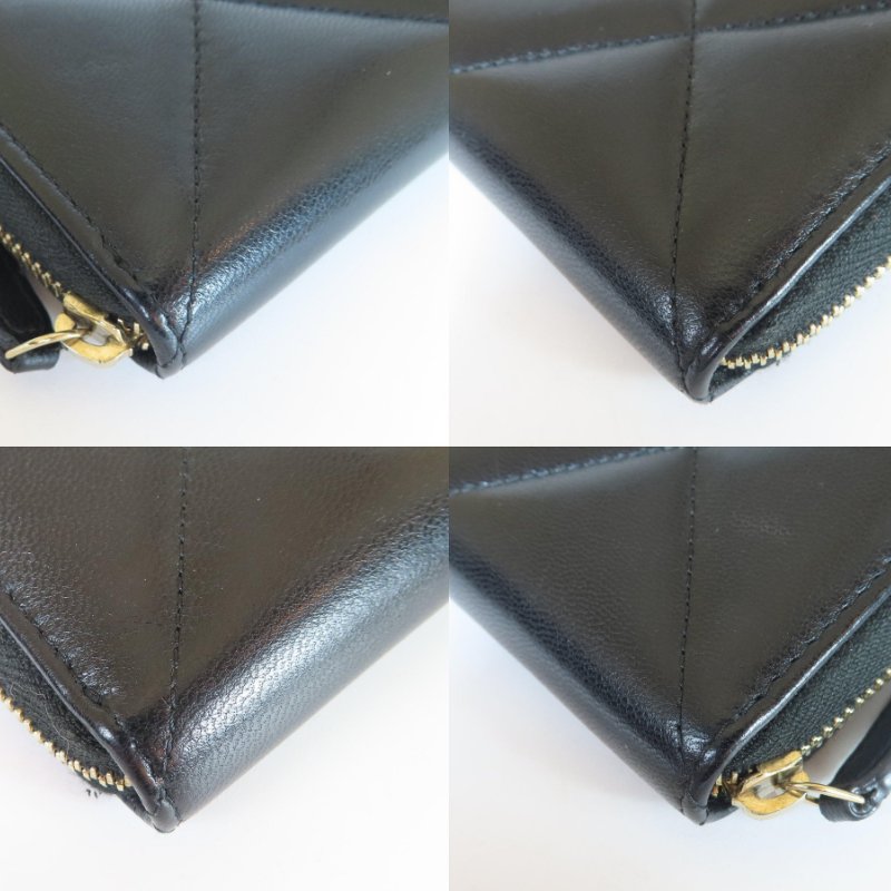 【巴黎站二手名牌專賣】*現貨*CHANEL 真品*19系列黑色菱格紋拉鍊中夾-4