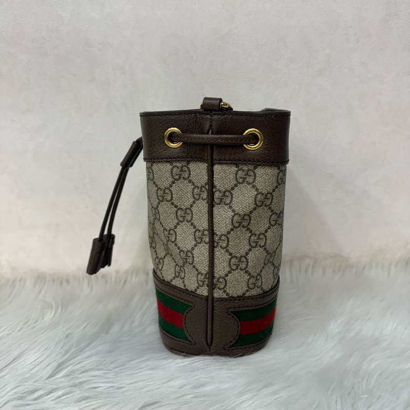 Gucci 550620 老花pvc綠紅綠水桶包Ophidia GG nano mini noe-1