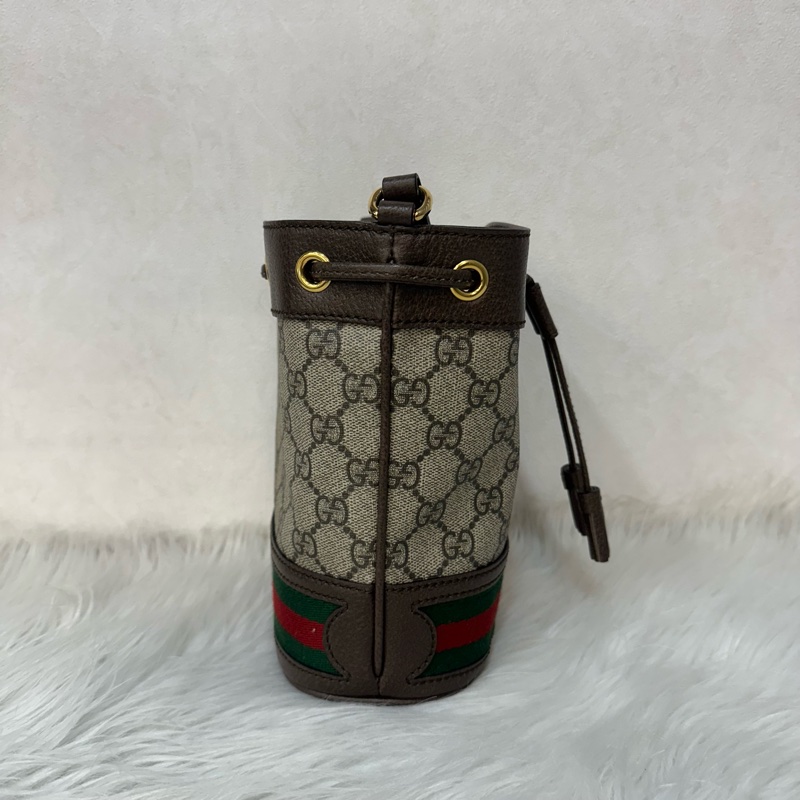 Gucci 550620 老花pvc綠紅綠水桶包Ophidia GG nano mini noe-3