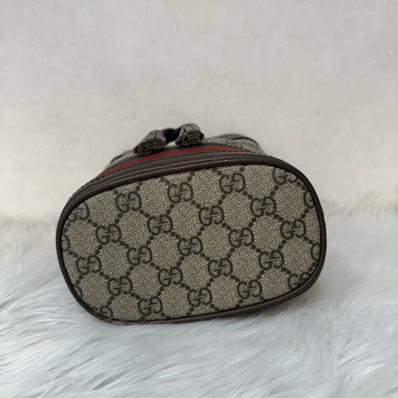 Gucci 550620 老花pvc綠紅綠水桶包Ophidia GG nano mini noe-5