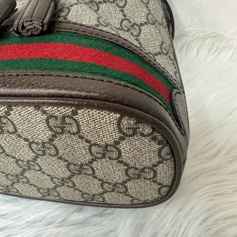 Gucci 550620 老花pvc綠紅綠水桶包Ophidia GG nano mini noe-6