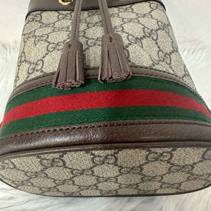 Gucci 550620 老花pvc綠紅綠水桶包Ophidia GG nano mini noe-7