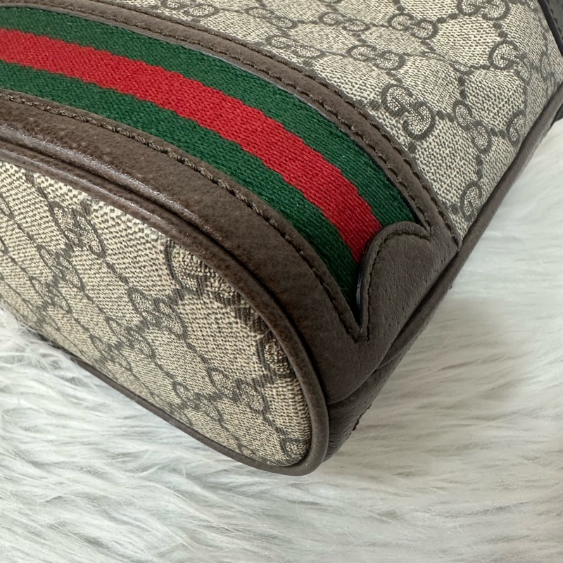 Gucci 550620 老花pvc綠紅綠水桶包Ophidia GG nano mini noe-8