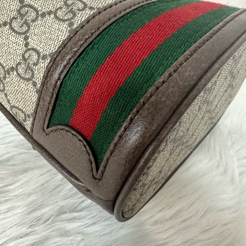 Gucci 550620 老花pvc綠紅綠水桶包Ophidia GG nano mini noe-9