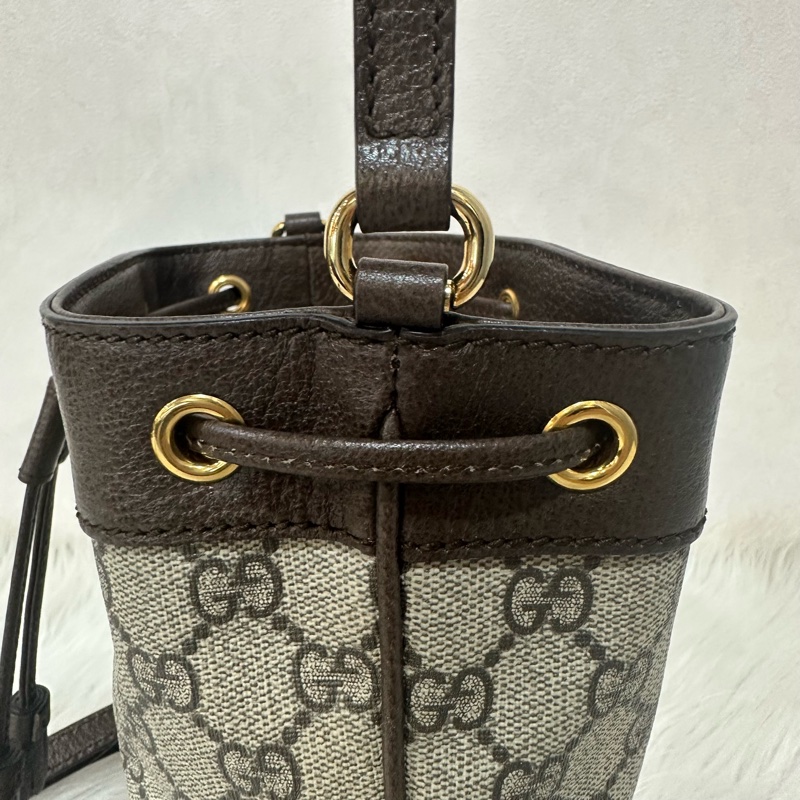 Gucci 550620 老花pvc綠紅綠水桶包Ophidia GG nano mini noe-10