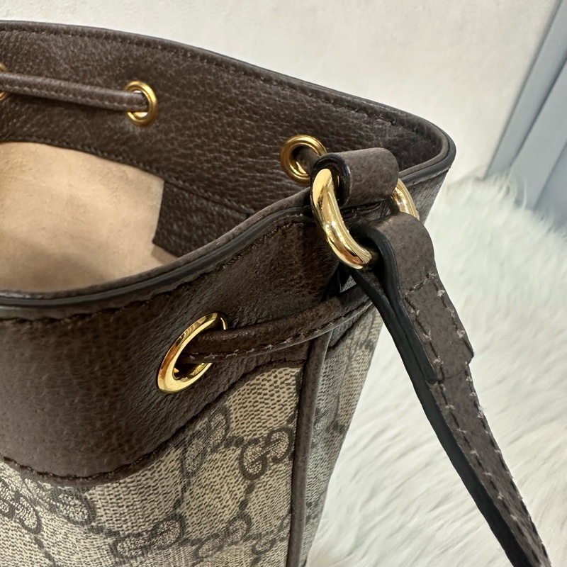 Gucci 550620 老花pvc綠紅綠水桶包Ophidia GG nano mini noe-13