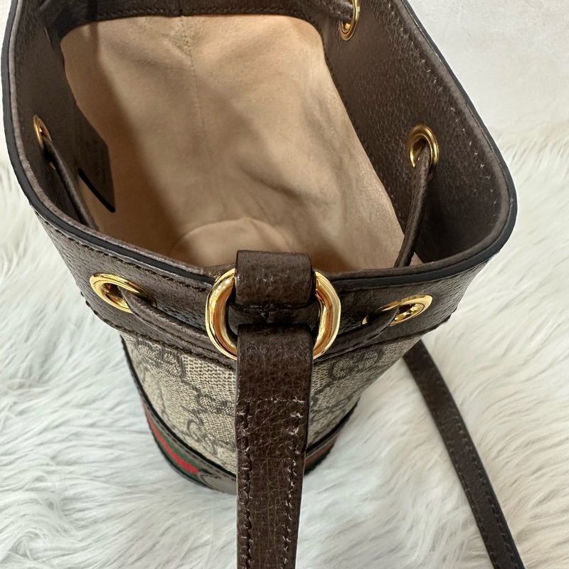Gucci 550620 老花pvc綠紅綠水桶包Ophidia GG nano mini noe-14