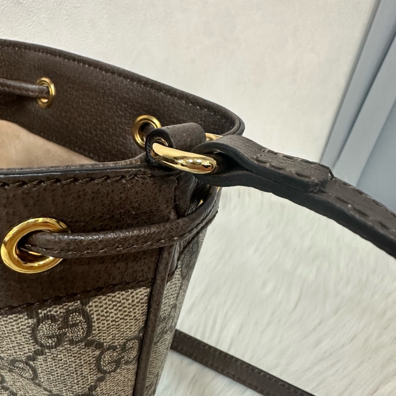 Gucci 550620 老花pvc綠紅綠水桶包Ophidia GG nano mini noe-16