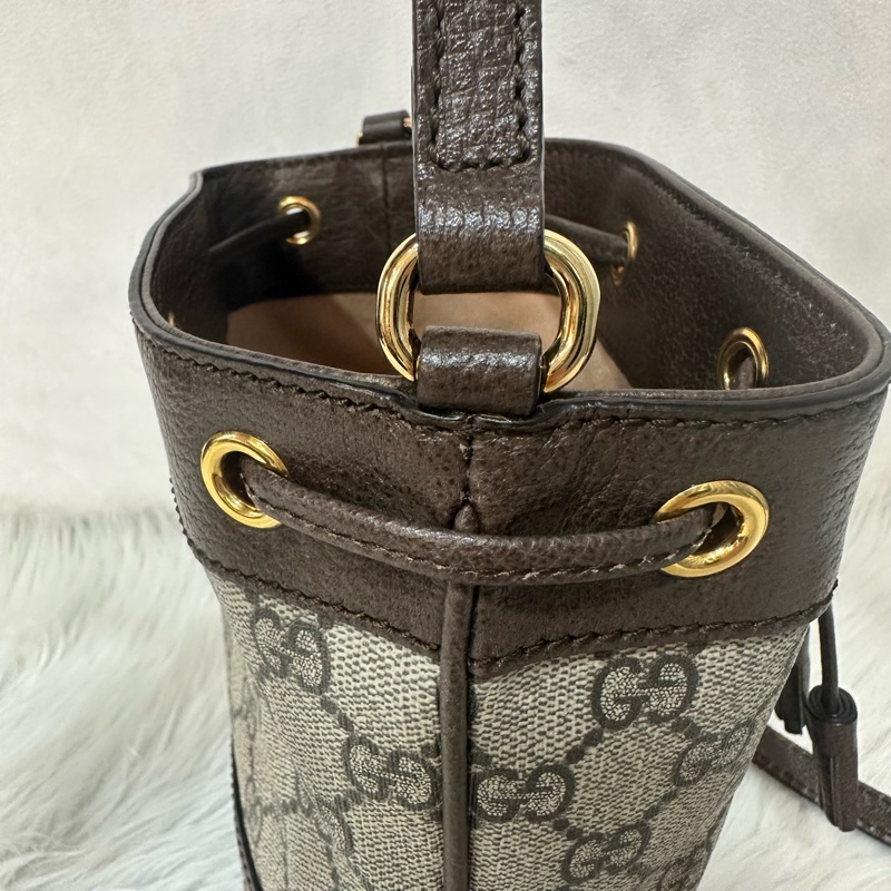 Gucci 550620 老花pvc綠紅綠水桶包Ophidia GG nano mini noe-17