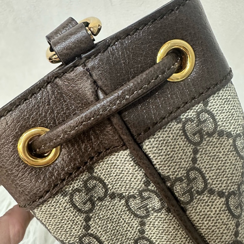 Gucci 550620 老花pvc綠紅綠水桶包Ophidia GG nano mini noe-22