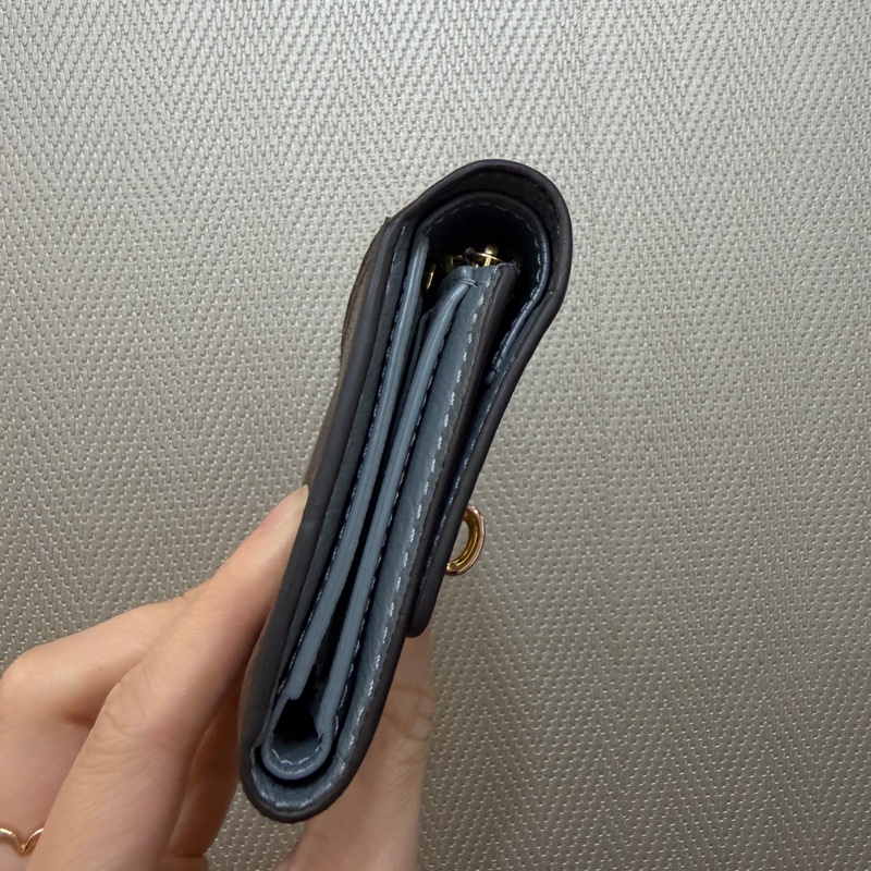 LV 原花奶茶牛皮Victorine on my side金釦三折短夾M82398-4