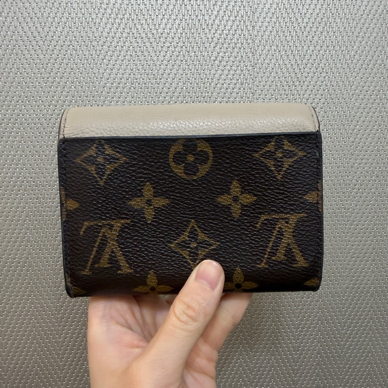 LV 原花奶茶牛皮Victorine on my side金釦三折短夾M82398-6