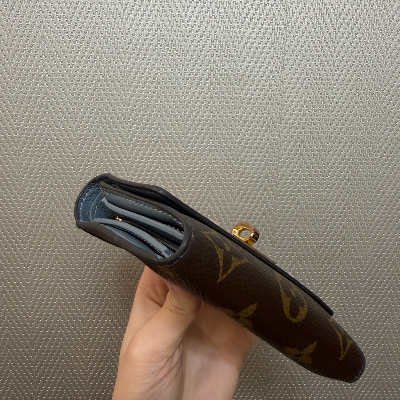 LV 原花奶茶牛皮Victorine on my side金釦三折短夾M82398-9