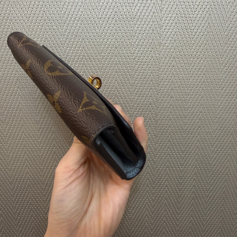 LV 原花奶茶牛皮Victorine on my side金釦三折短夾M82398-10