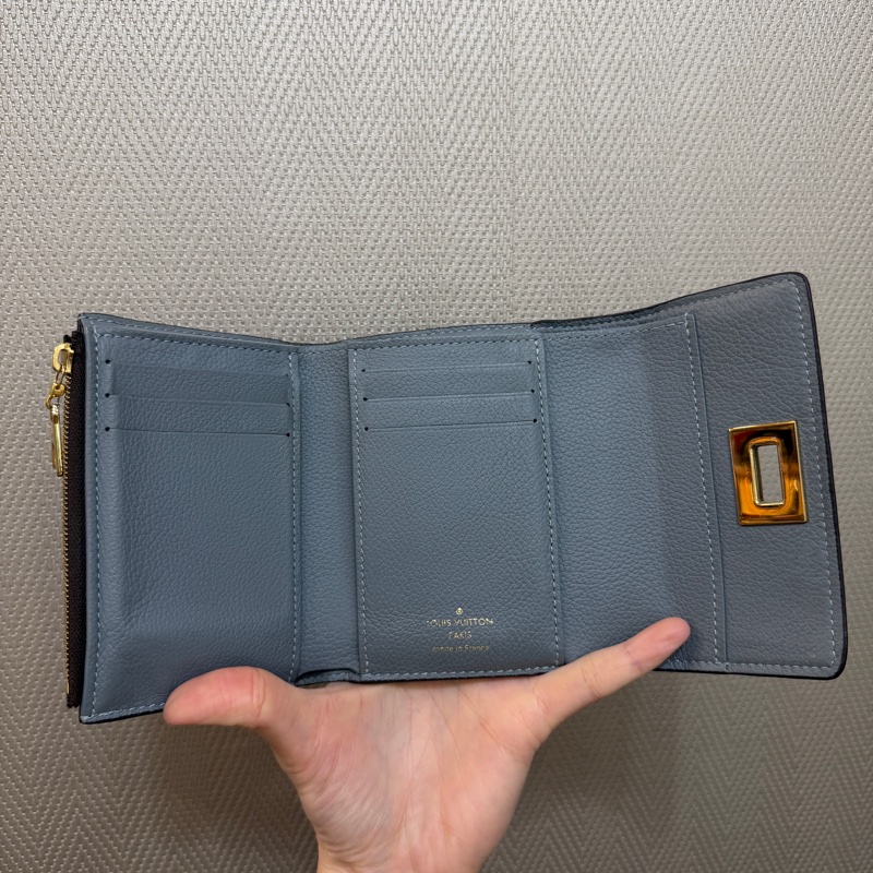 LV 原花奶茶牛皮Victorine on my side金釦三折短夾M82398-13