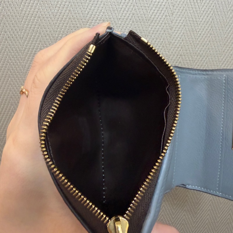 LV 原花奶茶牛皮Victorine on my side金釦三折短夾M82398-16