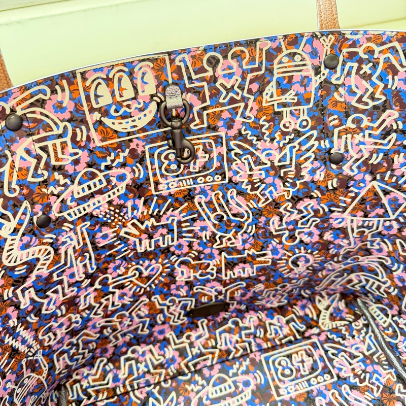 ［全新閒置品］Coach × Keith Haring 限量聯名款愛心壓紋托特包Market Tote-3