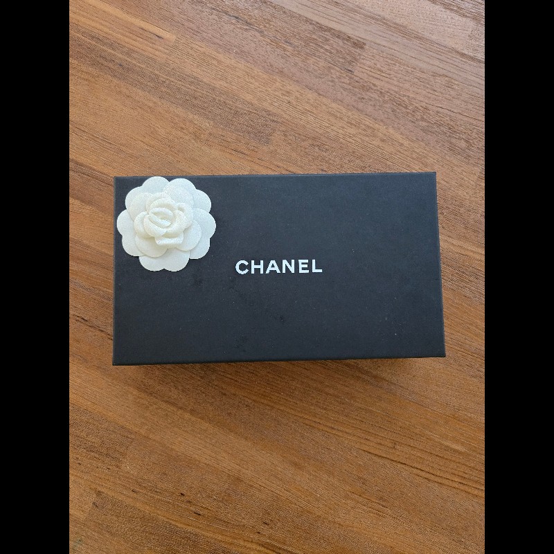 Chanel BOY對開長夾黑金-4