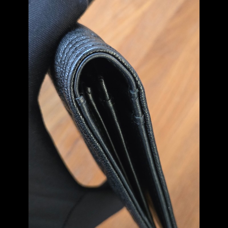 Chanel BOY對開長夾黑金-17