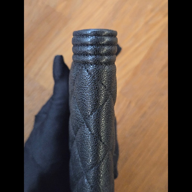 Chanel BOY對開長夾黑金-18