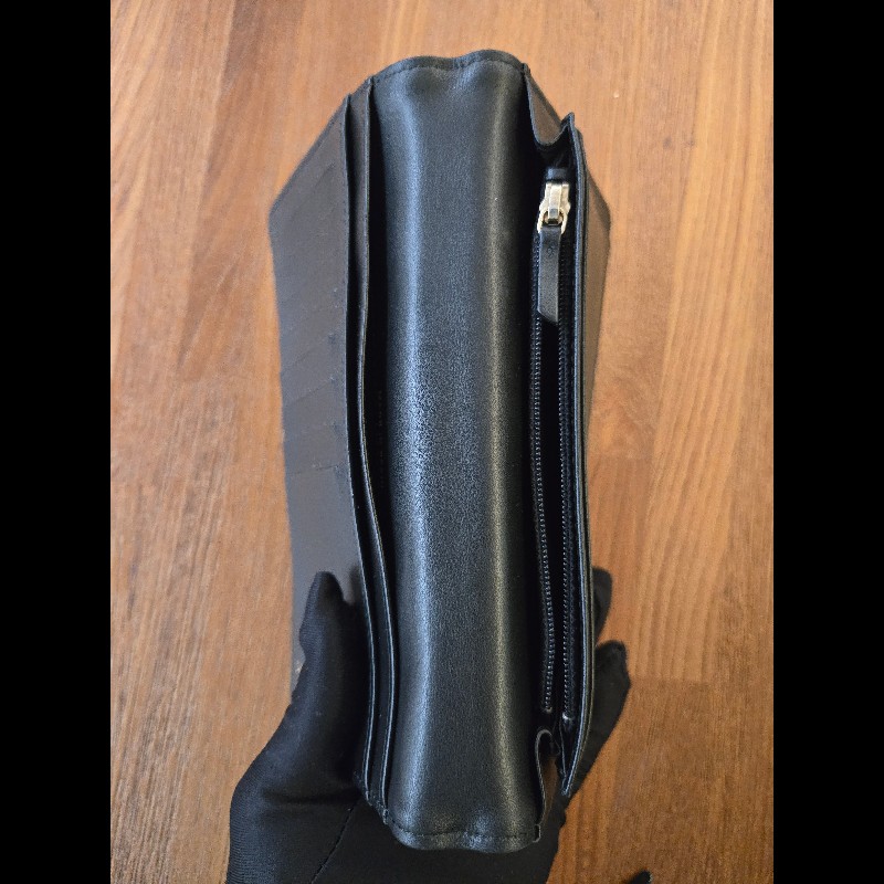 Chanel BOY對開長夾黑金-28