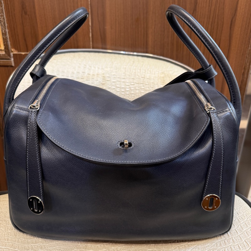 Hermes 2Z午夜藍銀釦Lindy 34-0