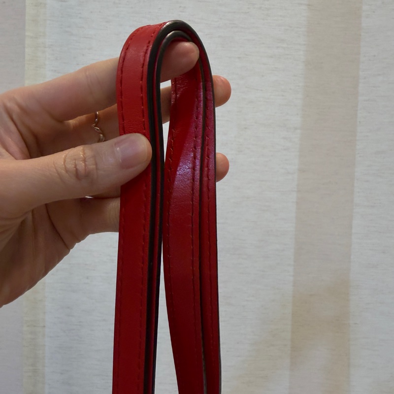 LV 原花拼紅牛皮Neo Noe MM金釦束口肩斜背水桶包M44021-20