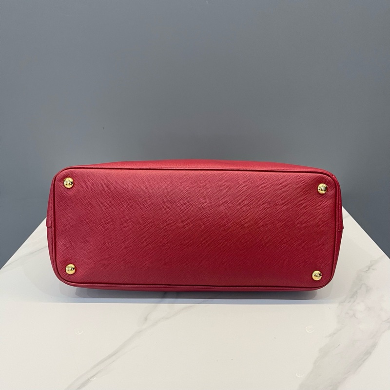 普拉達Prada西瓜紅大號殺手包 手提包 尺寸:36×15x25 防塵袋。-5