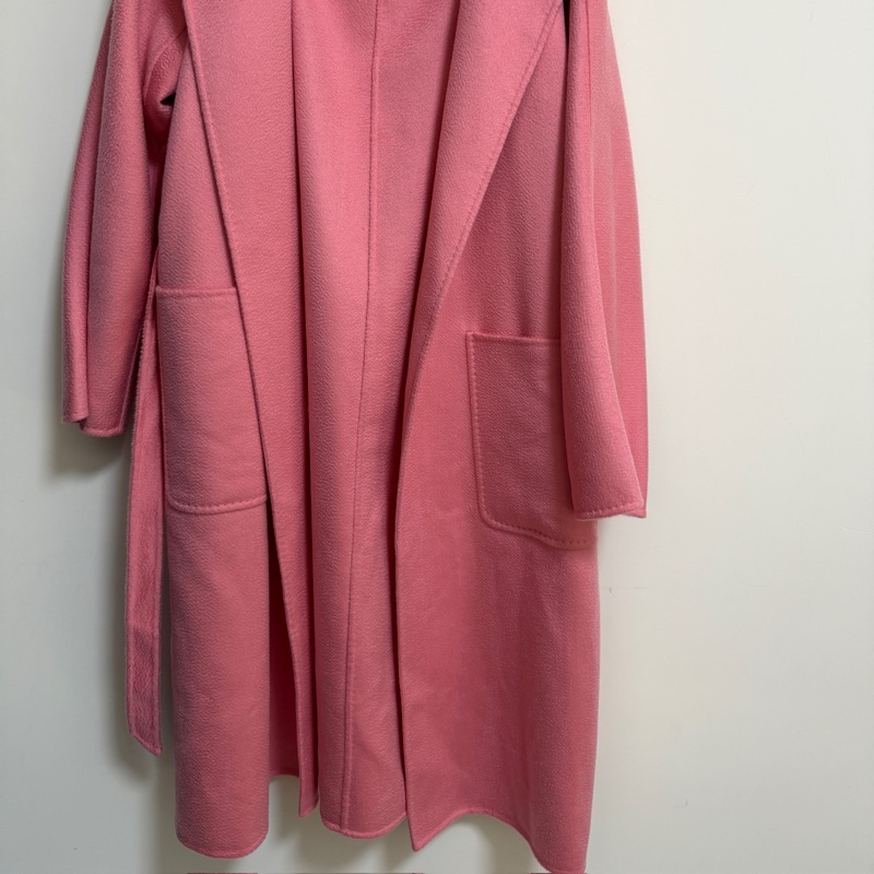 有實穿影片 Max Mara CUCITO A MANO 粉色羊絨大衣100%Cashmere-1
