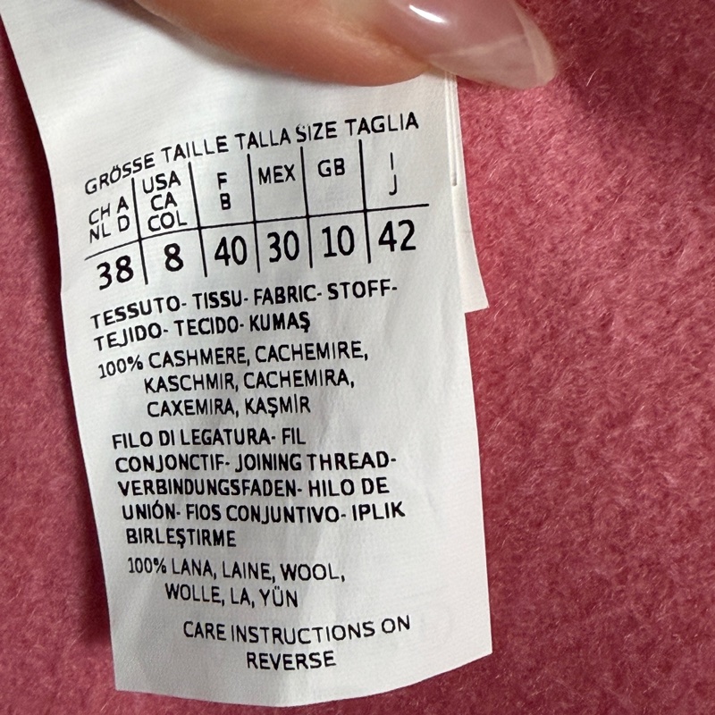 有實穿影片 Max Mara CUCITO A MANO 粉色羊絨大衣100%Cashmere-8